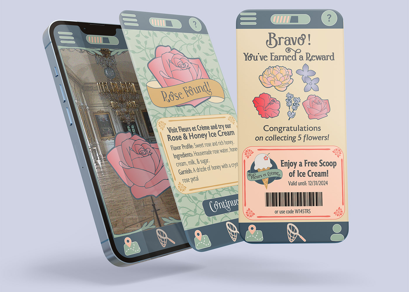 Fleurs et Crème: Art Nouveau Identity + AR Game